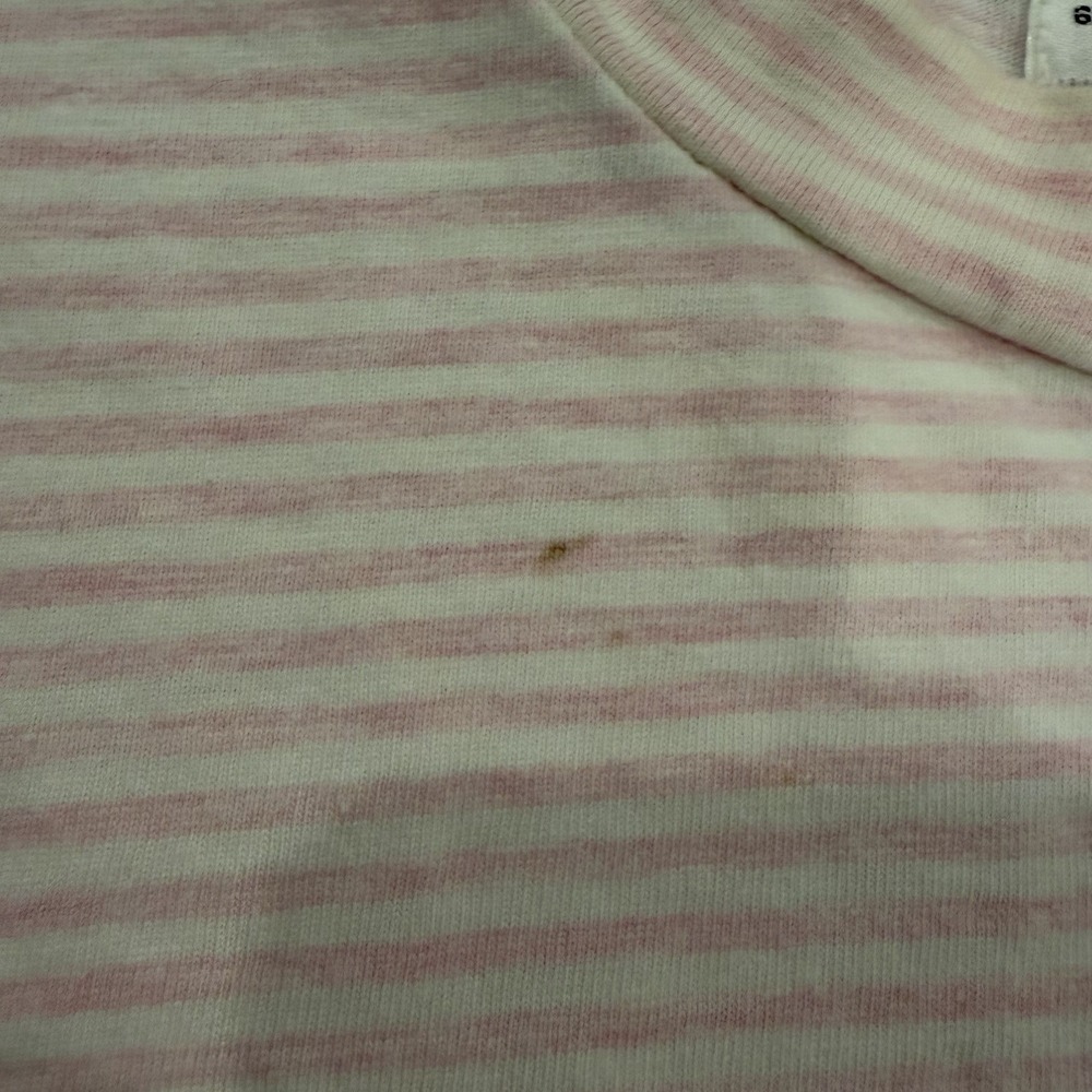 Vintage 90's Guess Jeans USA Pink & White Striped Short Sleeve Shirt Size Large - Picture 4 of 9